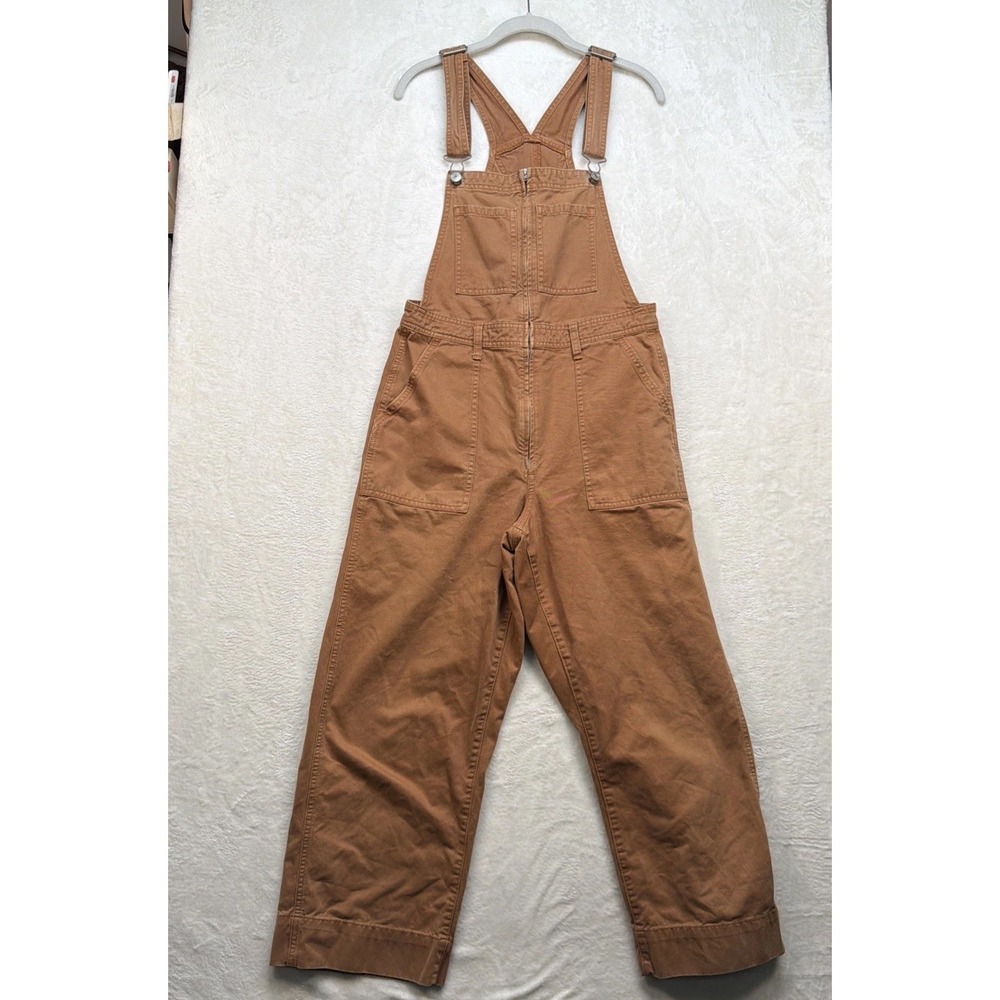 Abercrombie & Fitch Overalls Womens Medium Brown Carpenter Workwear Utility - Picture 2 of 15